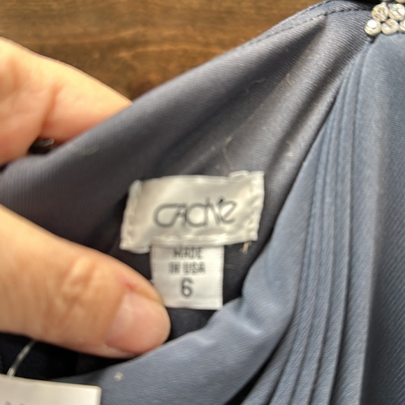 Cache One Shoulder Jeweled Rhinestone Crystal Bling Drape Dress Size 6 - Picture 6 of 8
